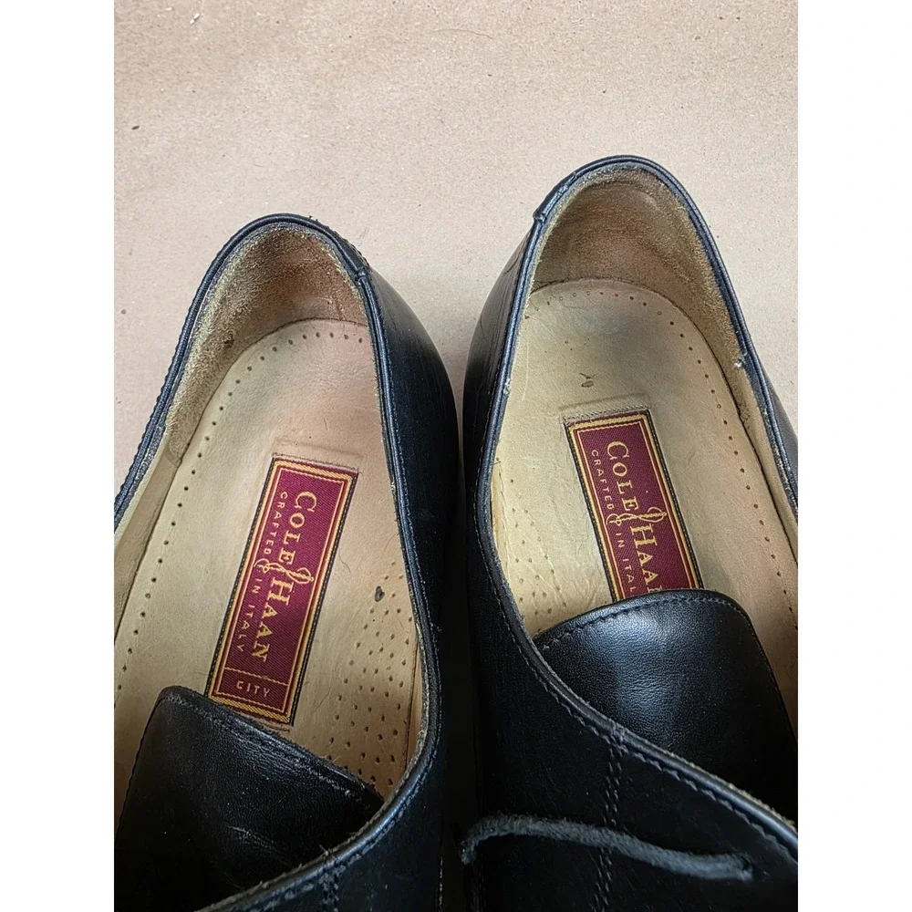 Cole Haan (Sz 12 D) Mens Dress Shoes Leather Black Lace Up Split Toe City